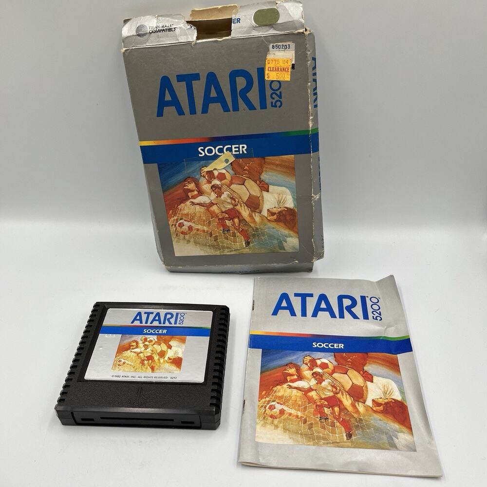 Boxed Atari Soccer 5200 Game, Manual ~ Tested & Working